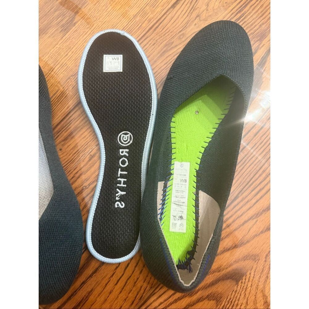 Rothy's Dark Green Halo Merino‎ Wool Blend Classic Ballet Flat Shoes Size 8 - Picture 6 of 6